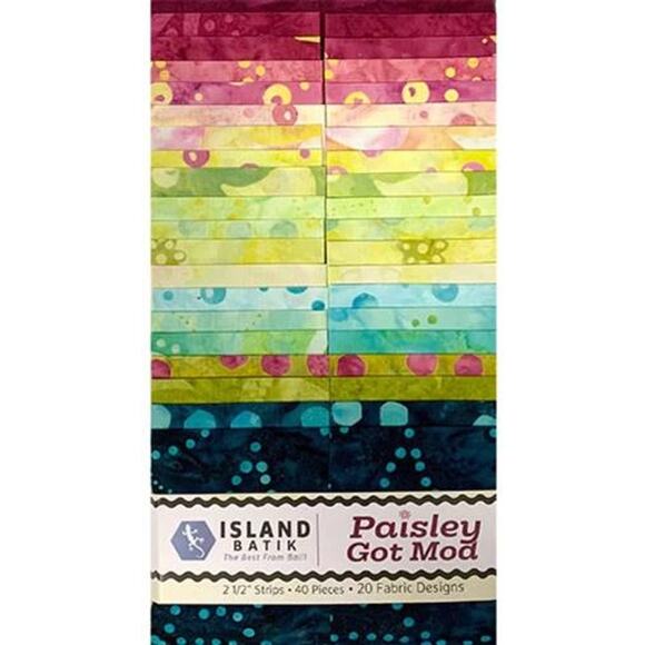 Paisley Got Mod Batik Jelly Roll by Island Batik